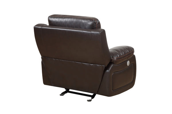 Homeroots 44 X 40" X 40" Brown  Power Reclining Chair   366348