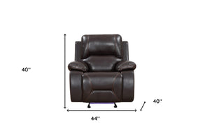 Homeroots 44 X 40" X 40" Brown  Power Reclining Chair   366348