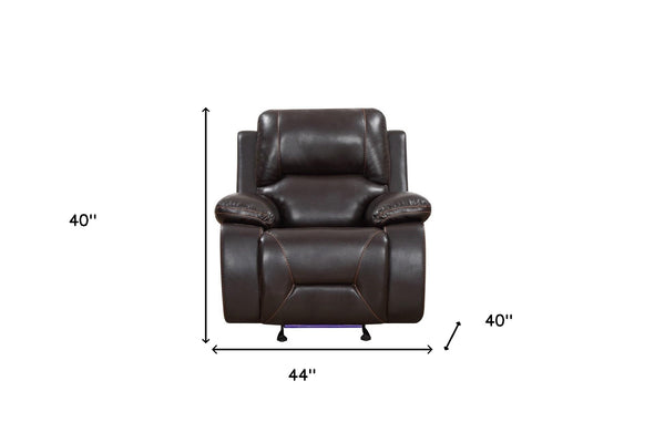 Homeroots 44 X 40" X 40" Brown  Power Reclining Chair   366348