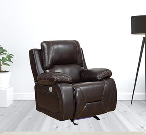 Homeroots 44 X 40" X 40" Brown  Power Reclining Chair   366348