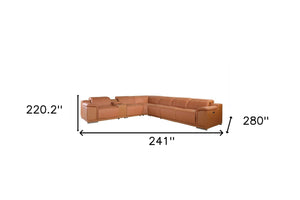 Homeroots Three Piece Indoor Italian Leather Seating Set For Six – Luxurious Comfort & Stylish Design Camel  366352