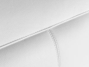 Homeroots White Italian Leather Power Reclining U Shaped Eight Piece Corner Sectional With Console White  366364