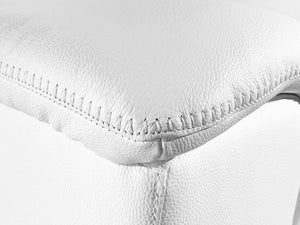HomeRoots White Italian Leather Power Reclining U-Shaped Sectional Sofa with Console for Luxurious Comfort White 366365