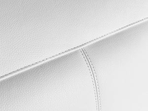 HomeRoots White Italian Leather Power Reclining U-Shaped Sectional Sofa with Console for Luxurious Comfort White 366365