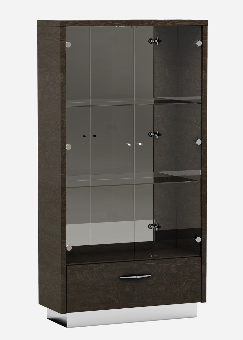 Homeroots 41" Silver And Gray Brown Accent Cabinet With One Drawer  Manufactured Wood 366366