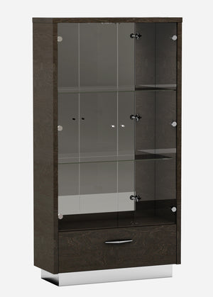 Homeroots 41" Silver And Gray Brown Accent Cabinet With One Drawer  Manufactured Wood 366366