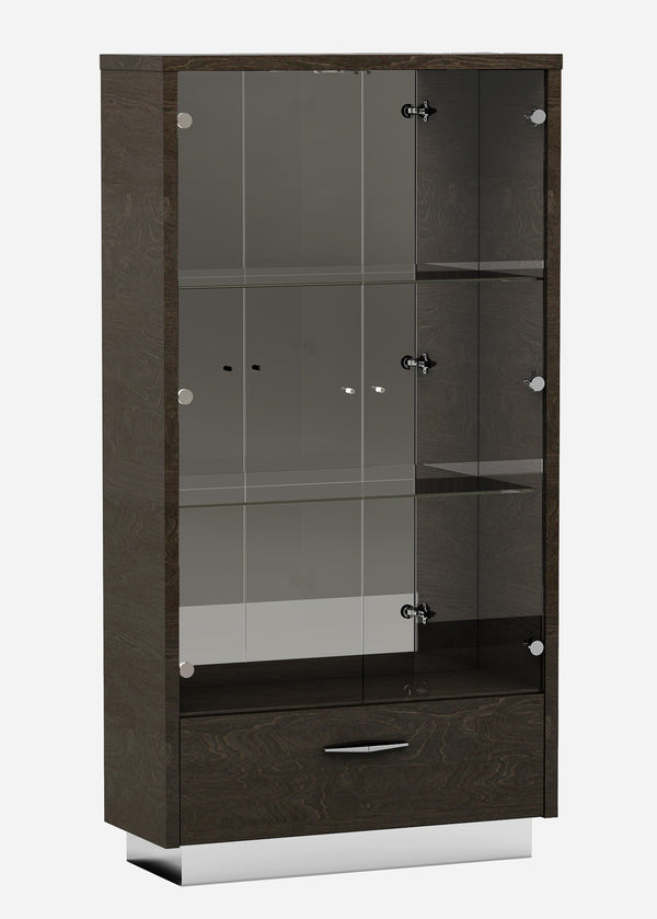 Homeroots 41" Silver And Gray Brown Accent Cabinet With One Drawer  Manufactured Wood 366366