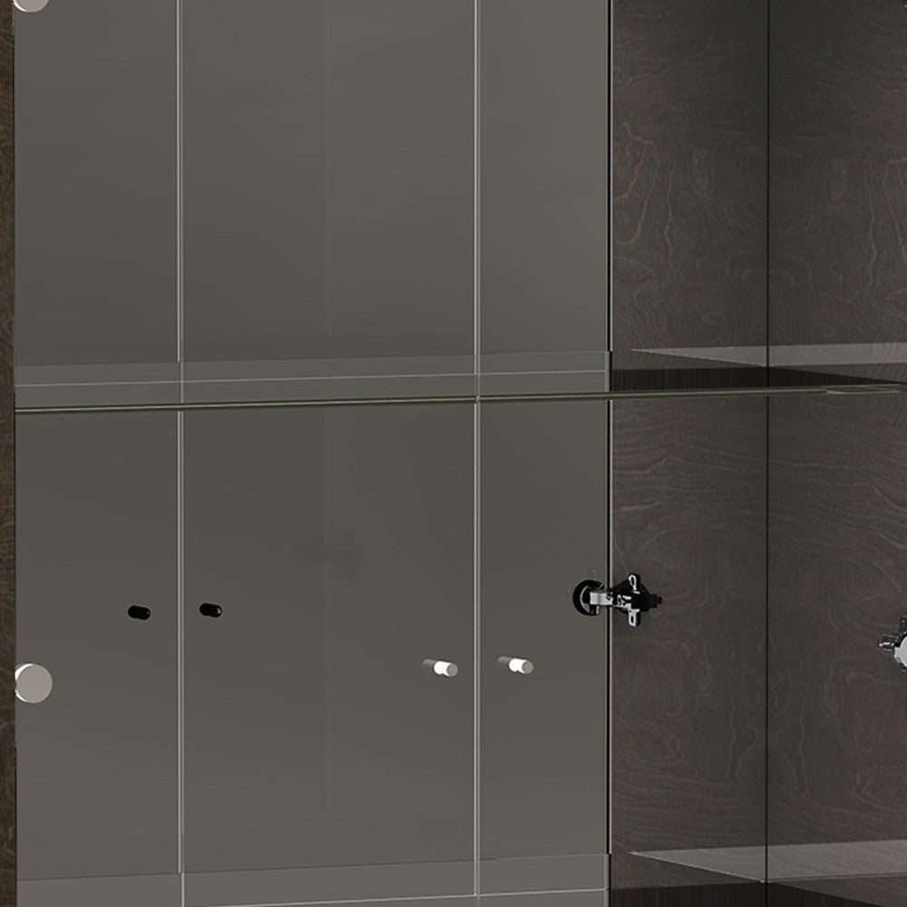 Homeroots 41" Silver And Gray Brown Accent Cabinet With One Drawer  Manufactured Wood 366366