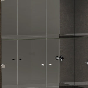 Homeroots 41" Silver And Gray Brown Accent Cabinet With One Drawer  Manufactured Wood 366366