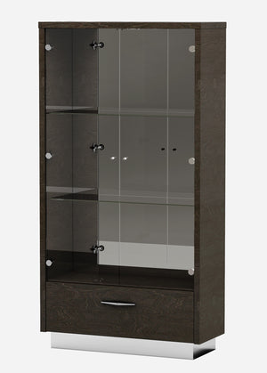 Homeroots 41" Silver And Gray Brown Accent Cabinet With One Drawer  Manufactured Wood 366366