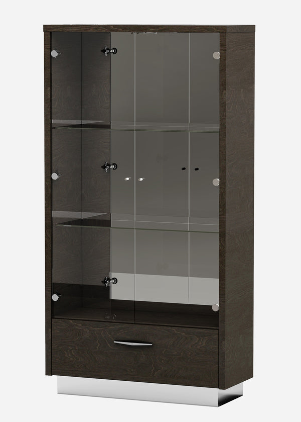 Homeroots 41" Silver And Gray Brown Accent Cabinet With One Drawer  Manufactured Wood 366366