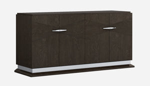 Homeroots 72" Gray Two Drawer Buffet Table Soft Close With Four Doors   366369