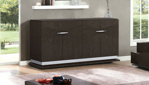 Homeroots 72" Gray Two Drawer Buffet Table Soft Close With Four Doors   366369