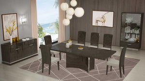 Homeroots Seven Piece Gray Solid Wood Dining Set With Six Chairs  Solid Wood,Faux Leather 366370
