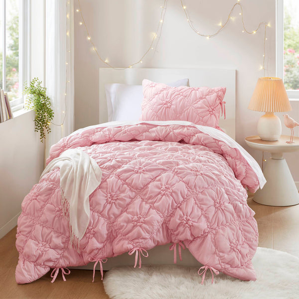 English Elm 2PCS Twin Comforter Set - Plush Microfiber Comforter and Sham, Lightweight Poly Fill for Cozy Bedtime Pink 16.93 L x 12.99 W x 5.71 H B035P366522