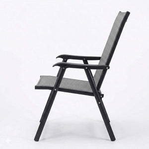 English Elm Outdoor Stackable Folding Chairs Set Ergonomic Mesh Back Steel Frame Patio Seating Gray W5159P445934