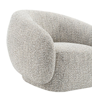 English Elm Contemporary Sculpted Barrel-Back Arm Chair with Smooth Casters, Neutral Textured Upholstery, Stylish Accent Seating Brown Mix,Brown Multi 42 L x 40 W x 35 H B2741P401431