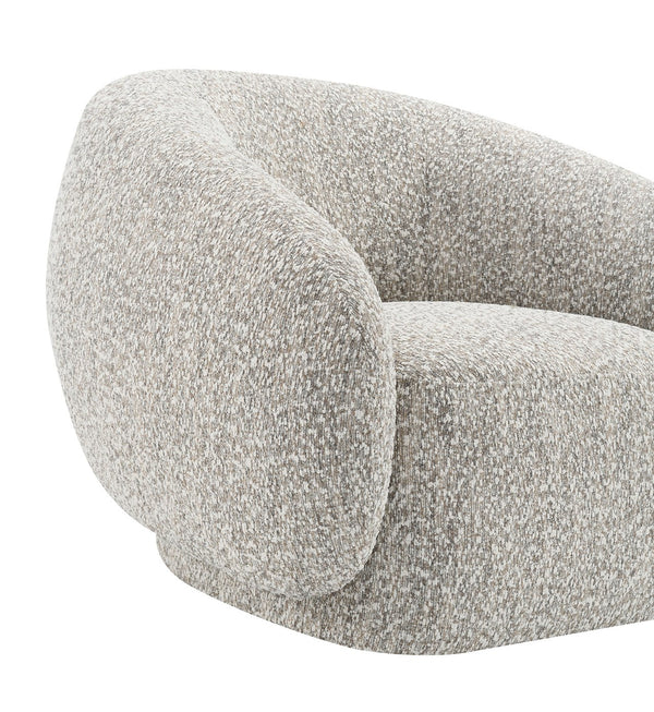 English Elm Contemporary Sculpted Barrel-Back Arm Chair with Smooth Casters, Neutral Textured Upholstery, Stylish Accent Seating Brown Mix,Brown Multi 42 L x 40 W x 35 H B2741P401431