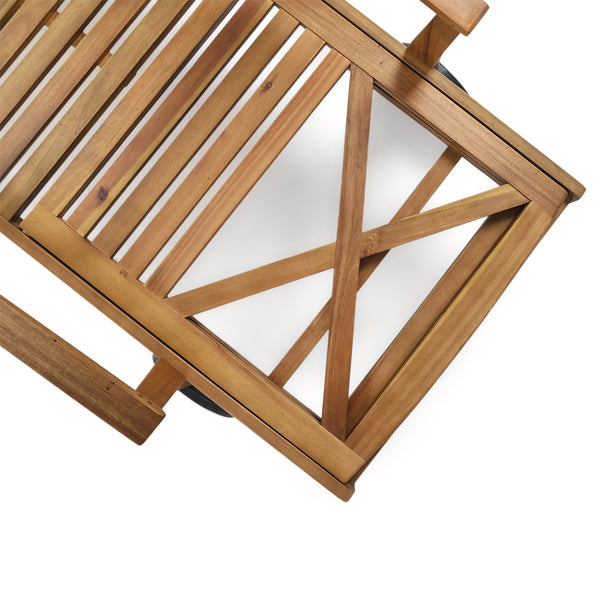 English Elm Christopher Knight Home® - PERLA Teak Acacia Chaise Lounge with Wheels – Outdoor Patio Wood Recliner, Mix‑and‑Match Cushions, Single/Set Options 61724.00WTC