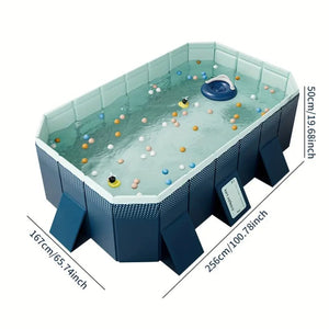 English Elm 2.6m Foldable Pvc Pool No Inflation Needed Outdoor Patio Garden Summer Cooling W2710P330782