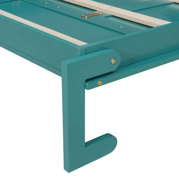 English Elm Twin Size Rotating Murphy Bed With Integrated Bookshelf, Extendable Desk & Stylish Storage Solutions N820S00066C-GIGA