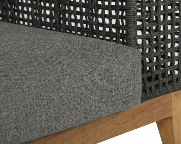 Sunpan Salerno Sofa - Sophisticated Outdoor Armchair with Durable Teak Wood and Weather-Resistant Frame Gracebay Grey