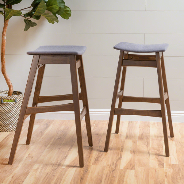 English Elm Christopher Knight Home® - Bar Stool - Stylish Dark Grey Upholstered Seating With Mid-Century Modern Design For Your Home Bar 58922.00DGY