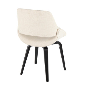 English Elm Mid-century Modern Dining Chairs Faux Leather Seat Zebra Bentwood Legs Set of 2 B202S01219
