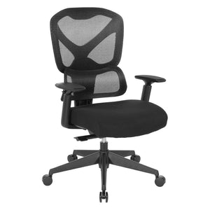 OSP Home Furnishings Mesh Back Ergonomic Manager Chair with Lumbar Support Adjustable Arms and Synchro Tilt 71142-3