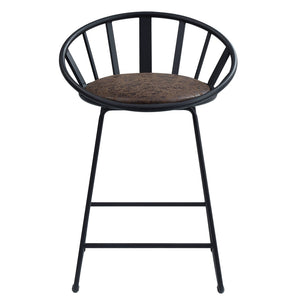 English Elm Brown Counter Height Chairs Set Of 2 - Modern Design With Comfortable Padded Seats & Sturdy Base B062P209298
