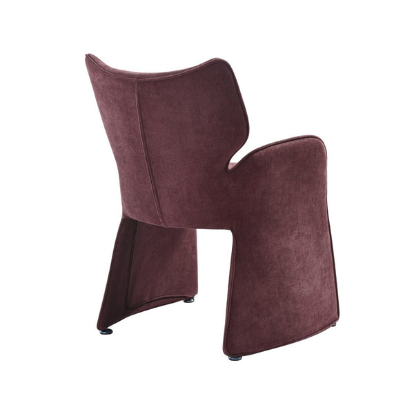 English Elm Alicia Sculptural Wraparound Upholstered Dining Chair with Curved Sled Base for Modern Rooms Purple B2736P464805