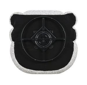 English Elm Contemporary Sculpted Barrel-Back Arm Chair with Smooth Casters, Neutral Textured Upholstery, Stylish Accent Seating Gray 38 L x 37 W x 29 H B2741P401979