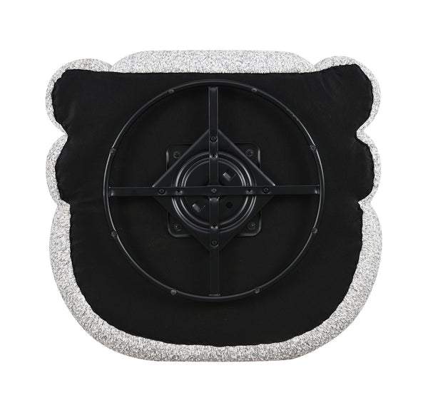 English Elm Contemporary Sculpted Barrel-Back Arm Chair with Smooth Casters, Neutral Textured Upholstery, Stylish Accent Seating Gray 38 L x 37 W x 29 H B2741P401979