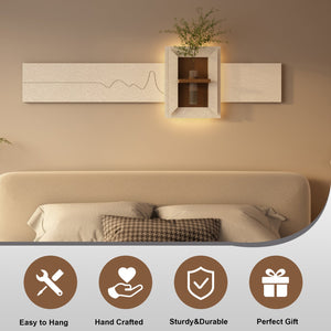 English Elm Adjustable 3D Led Sandstone Wall Decor With Faux Plants & Remote Control - Perfect For Modern Spaces W2700P313031