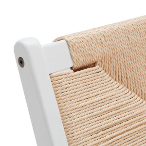 English Elm Modern Boho Accent Chair for Living Room — Scandinavian Cognac Beech Wood, Braided Jute Rope Seat, Cozy Durable Lounge T3623P354962