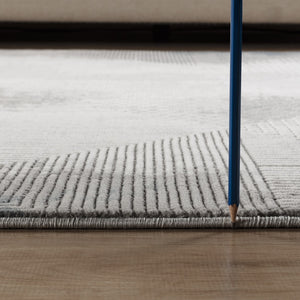 English Elm Geometrix Modern Gray Area Rug 2Ft 7In X 9Ft 10In – Soft, Durable, Pet-Friendly For High-Traffic Areas B186P316833