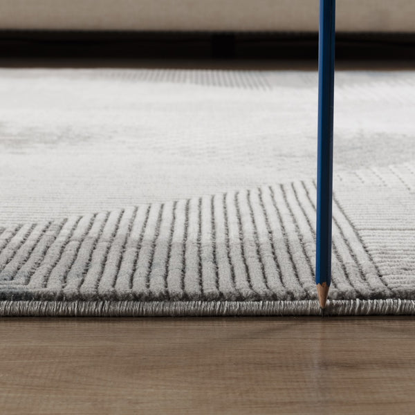 English Elm Geometrix Modern Gray Area Rug 2Ft 7In X 9Ft 10In – Soft, Durable, Pet-Friendly For High-Traffic Areas B186P316833