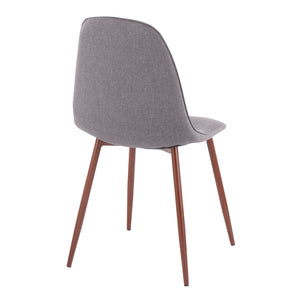 English Elm Contemporary Walnut Leg Steel Frame Dining Side Chairs with Padded Upholstered Seats B202P223635
