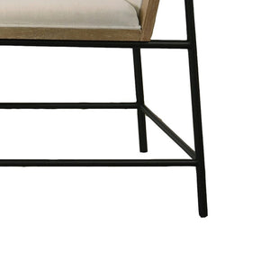 English Elm Torino Oak Finish Dining Chairs with Cream Seat and Black Metal Frame Set of Two B2749P413303
