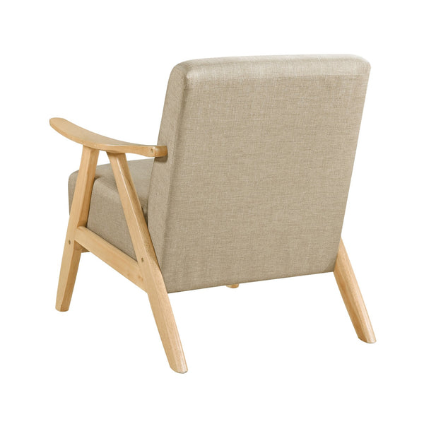 English Elm Modern Velvet Accent Chair with Dark Walnut Angular Frame, Streamlined Mid-Century Comfort Design Light Brown,Natural 35.5 L x 25.5 W x 20 H B011P271953