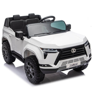 English Elm Lexus Gx550 Two Seat Kids Ride on with 24v Power Remote Control and Suspension White W1578P416227