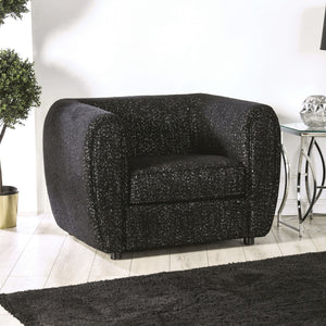 English Elm Contemporary Plush Armless Chair with Metal Legs, Adjustable Headrest, Boxed Cushions & Chaise Comfort Black 46 L x 37 W x 30 H B2741P378513