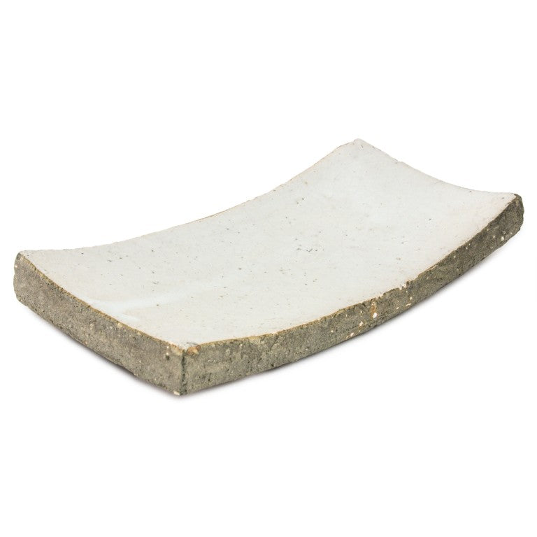 Zentique Partially Glazed Off-White Dish W10xH1.5xD5 — Minimalist Ceramic Tray for Appetizers, Jewelry & Decor (99 chars) 3671S A25