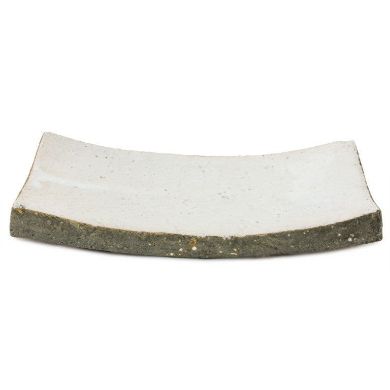 Zentique Partially Glazed Off-White Dish W10xH1.5xD5 — Minimalist Ceramic Tray for Appetizers, Jewelry & Decor (99 chars) 3671S A25