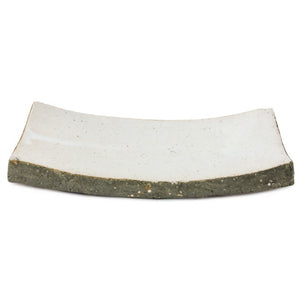 Zentique Partially Glazed Off-White Dish W10xH1.5xD5 — Minimalist Ceramic Tray for Appetizers, Jewelry & Decor (99 chars) 3671S A25