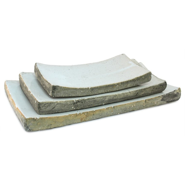 Zentique Partially glazed off-white ceramic dish with artisanal texture — versatile serving tray and decorative catchall W13 x H1.5 x D6 3671M A25