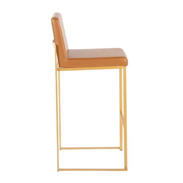 English Elm Contemporary High Back Upholstered Barstool Set with Black Steel Frame for Kitchen B202P222202