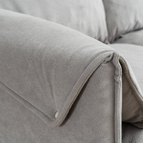 English Elm Convertible Convertible sofa with storage footstools, compact U-shaped 2-seater for small spaces, durable fabric comfort Grayish W2012P252426