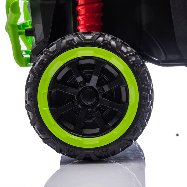 English Elm 24v Two Seat Kids Electric Dump Truck Six Wheel 4wd Utv with Parental Remote Green W1578P268992