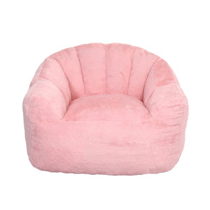 English Elm Bean Bag Chair - Plush Faux-Fur Sofa With Armrests, High-Density Foam For Cozy Living Room Comfort W2200P313809